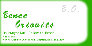 bence oriovits business card